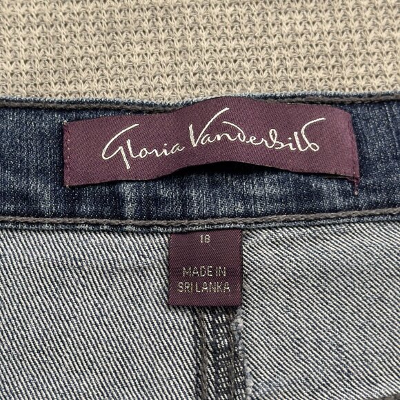 Gloria Vanderbilt Womens Amanda Jeans Size 18 Short Straight Leg Denim Blue - Picture 6 of 15